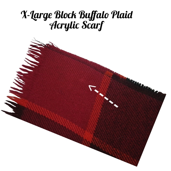 Buffalo Plaid Acrylic Scarf - Red and Black X-Large Block - Picture 4 of 7